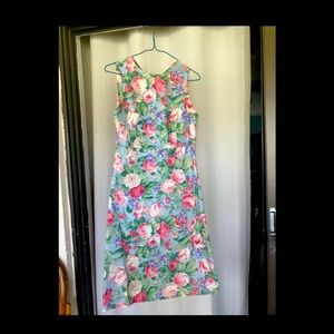 Vintage handmade rose print dress